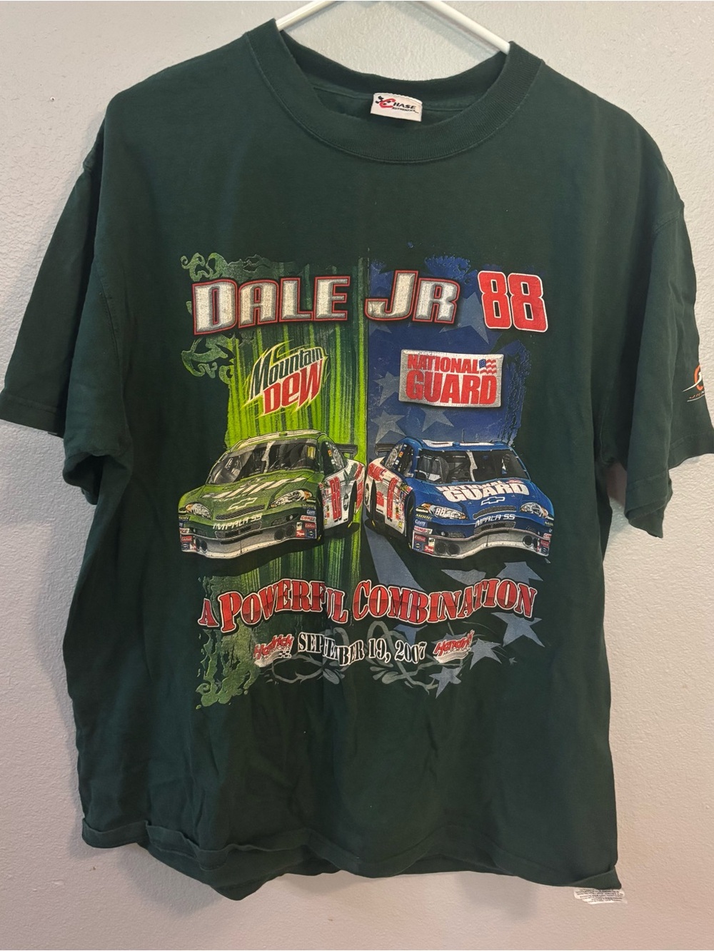 NASCAR Dale Jr. 88 2007 A Powerful Combination T-Shirt Chase Authentics Lg